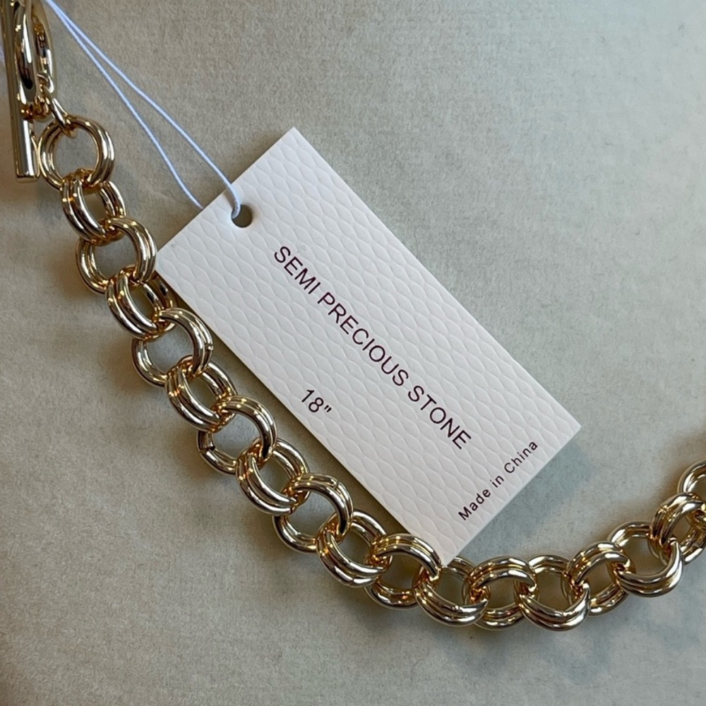 NWT ⚜️💖⚜️ Camila Coelho Gorgeous Heart Necklace with Semi-Precious Stones - Picture 5 of 10